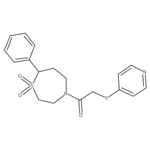1-(1,1-Dioxido-7-phenyl-1,4-thiazepan-4-yl)-2-(pyridin-4-ylthio)ethanone Structure