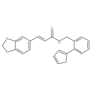 (E)-3-(benzo[d][1,3]dioxol-5-yl)-N-((2-(thiophen-2-yl)pyridin-3-yl)methyl)acrylamide Structure