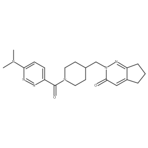 2-({1-[6-(dimethylamino)pyridazine-3-carbonyl]piperidin-4-yl}methyl)-2H,3H,5H,6H,7H-cyclopenta[c]pyridazin-3-one结构式