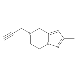 2-methyl-5-prop-2-ynyl-6,7-dihydro-4H-pyrazolo[1,5-a]pyrazine结构式