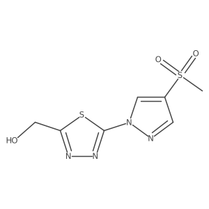 [5-(4-methanesulfonyl-1H-pyrazol-1-yl)-1,3,4-thiadiazol-2-yl]methanol Structure