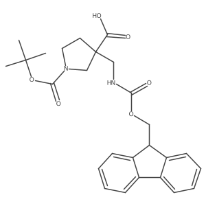 1-[(tert-butoxy)carbonyl]-3-[({[(9H-fluoren-9-yl)methoxy]carbonyl}amino)methyl]pyrrolidine-3-carboxylic acid Structure