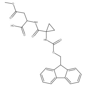 (2R)-2-{[1-({[(9H-fluoren-9-yl)methoxy]carbonyl}amino)cyclopropyl]formamido}-4-methoxy-4-oxobutanoic acid Structure