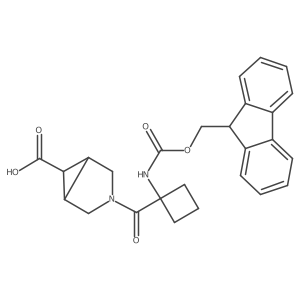 (1R,5S)-3-[1-({[(9H-fluoren-9-yl)methoxy]carbonyl}amino)cyclobutanecarbonyl]-3-azabicyclo[3.1.0]hexane-6-carboxylic acid Structure