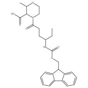 4-[4-({[(9H-fluoren-9-yl)methoxy]carbonyl}amino)hexanoyl]-2-methylmorpholine-3-carboxylic acid结构式
