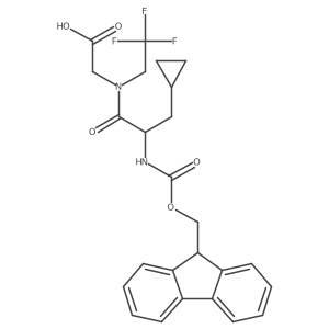 2-[3-cyclopropyl-2-({[(9H-fluoren-9-yl)methoxy]carbonyl}amino)-N-(2,2,2-trifluoroethyl)propanamido]acetic acid Structure
