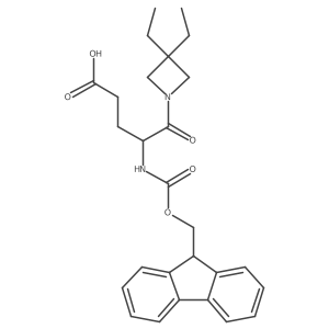 5-(3,3-diethylazetidin-1-yl)-4-({[(9H-fluoren-9-yl)methoxy]carbonyl}amino)-5-oxopentanoic acid结构式