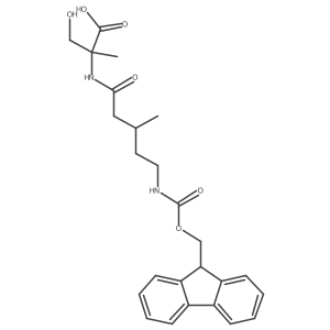 2-[5-({[(9H-fluoren-9-yl)methoxy]carbonyl}amino)-3-methylpentanamido]-3-hydroxy-2-methylpropanoic acid结构式