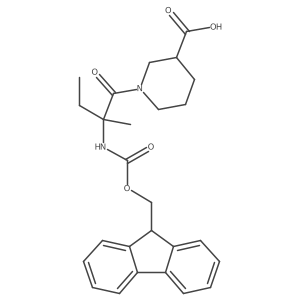 1-[2-({[(9H-fluoren-9-yl)methoxy]carbonyl}amino)-2-methylbutanoyl]piperidine-3-carboxylic acid结构式