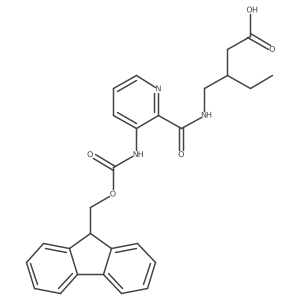 3-({[3-({[(9H-fluoren-9-yl)methoxy]carbonyl}amino)pyridin-2-yl]formamido}methyl)pentanoic acid结构式