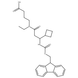 4-[3-cyclobutyl-N-ethyl-3-({[(9H-fluoren-9-yl)methoxy]carbonyl}amino)propanamido]butanoic acid结构式