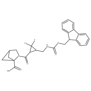 2-{3-[({[(9H-fluoren-9-yl)methoxy]carbonyl}amino)methyl]-2,2-difluorocyclopropanecarbonyl}-2-azabicyclo[2.1.1]hexane-1-carboxylic acid结构式