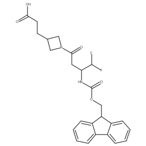 3-{1-[3-({[(9H-fluoren-9-yl)methoxy]carbonyl}amino)-4,4-difluorobutanoyl]azetidin-3-yl}propanoic acid结构式
