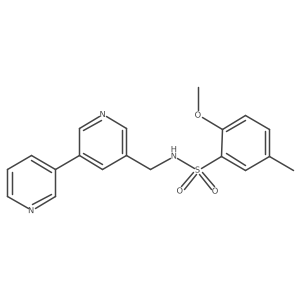 N-([3,3'-bipyridin]-5-ylmethyl)-2-methoxy-5-methylbenzenesulfonamide Structure