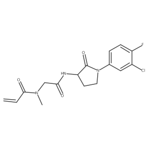 N-({[1-(3-chloro-4-fluorophenyl)-2-oxopyrrolidin-3-yl]carbamoyl}methyl)-N-methylprop-2-enamide Structure