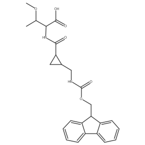 (2S,3R)-2-{[(1RS,2SR)-2-[({[(9H-fluoren-9-yl)methoxy]carbonyl}amino)methyl]cyclopropyl]formamido}-3-methoxybutanoic acid Structure