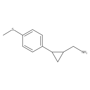 rac-[(1R,2R)-2-[4-(methylsulfanyl)phenyl]cyclopropyl]methanamine结构式