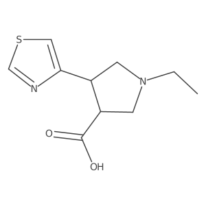 1-Ethyl-4-(1,3-thiazol-4-yl)pyrrolidine-3-carboxylic acid结构式