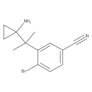 3-[2-(1-Aminocyclopropyl)propan-2-yl]-4-bromobenzonitrile结构式