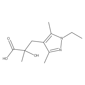 3-(1-ethyl-3,5-dimethyl-1H-pyrazol-4-yl)-2-hydroxy-2-methylpropanoic acid Structure