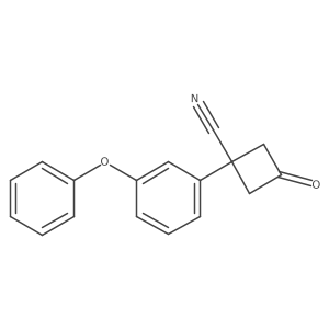 3-Oxo-1-(3-phenoxyphenyl)cyclobutane-1-carbonitrile Structure