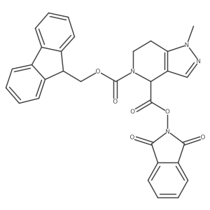 4-(1,3-dioxo-2,3-dihydro-1H-isoindol-2-yl) 5-(9H-fluoren-9-yl)methyl 1-methyl-1H,4H,5H,6H,7H-pyrazolo[4,3-c]pyridine-4,5-dicarboxylate结构式