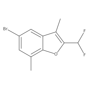 5-Bromo-2-(difluoromethyl)-3,7-dimethyl-1-benzofuran Structure