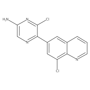 6-Chloro-5-(8-chloroquinolin-6-yl)pyrazin-2-amine Structure