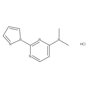 N,N-dimethyl-2-(1H-pyrazol-1-yl)pyrimidin-4-amine hydrochloride结构式