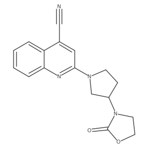 2-[3-(2-Oxo-1,3-oxazolidin-3-yl)pyrrolidin-1-yl]quinoline-4-carbonitrile Structure