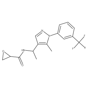 N-(1-{5-methyl-1-[3-(trifluoromethyl)phenyl]-1H-pyrazol-4-yl}ethyl)oxirane-2-carboxamide结构式