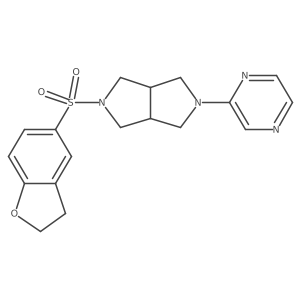 2-[5-(2,3-Dihydro-1-benzofuran-5-sulfonyl)-octahydropyrrolo[3,4-c]pyrrol-2-yl]pyrazine结构式