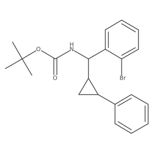 rac-tert-butyl N-[(2-bromophenyl)[(1R,2S)-2-phenylcyclopropyl]methyl]carbamate结构式