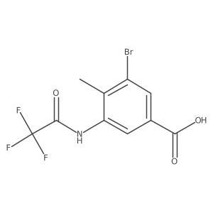 3-Bromo-4-methyl-5-(2,2,2-trifluoroacetamido)benzoic acid Structure