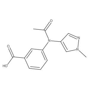 3-[N-(1-methyl-1H-pyrazol-4-yl)acetamido]benzoic acid结构式