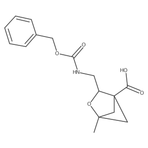 3-({[(Benzyloxy)carbonyl]amino}methyl)-1-methyl-2-oxabicyclo[2.1.1]hexane-4-carboxylic acid结构式