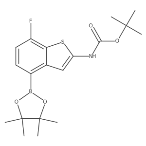 tert-Butyl (7-fluoro-4-(4,4,5,5-tetramethyl-1,3,2-dioxaborolan-2-yl)benzo[b]thiophen-2-yl)carbamate Structure