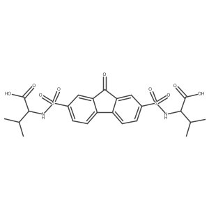 (2S)-2-[[7-[[(1S)-1-carboxy-2-methylpropyl]sulfamoyl]-9-oxofluoren-2-yl]sulfonylamino]-3-methylbutanoic acid Structure