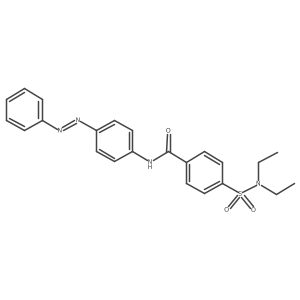 Benzamide, 4-[(diethylamino)sulfonyl]-N-[4-(2-phenyldiazenyl)phenyl]- Structure