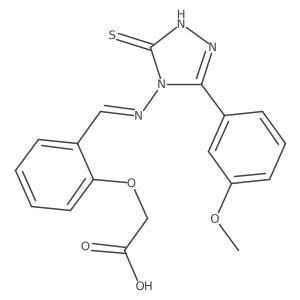 2-(2-(((3-(3-Methoxyphenyl)-5-thioxo-1H-1,2,4-triazol-4(5H)-yl)imino)methyl)phenoxy)acetic acid Structure
