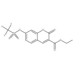 Ethyl 2-oxo-7-(((trifluoromethyl)sulfonyl)oxy)-2H-chromene-3-carboxylate结构式