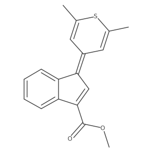 1H-Indene-3-carboxylic acid, 1-(2,6-dimethyl-4H-thiopyran-4-ylidene)-, methyl ester结构式