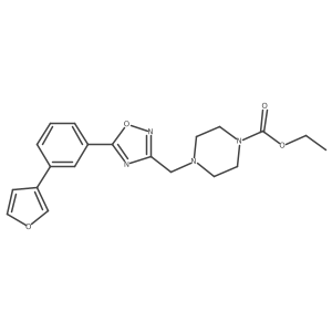 Ethyl 4-((5-(3-(furan-3-yl)phenyl)-1,2,4-oxadiazol-3-yl)methyl)piperazine-1-carboxylate Structure