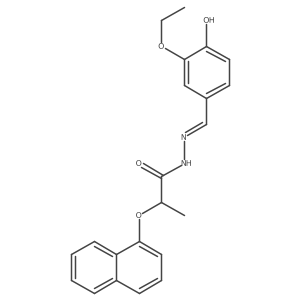 N-[(3-ethoxy-4-hydroxyphenyl)methylideneamino]-2-naphthalen-1-yloxypropanamide结构式