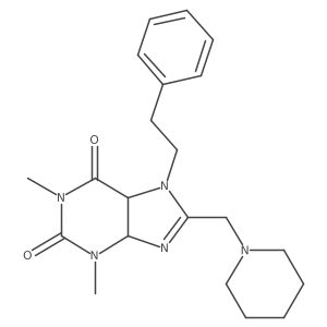 1,3-Dimethyl-7-(2-phenylethyl)-8-(piperidin-1-ylmethyl)-4,5-dihydropurine-2,6-dione结构式