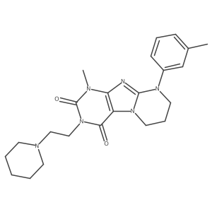 1-methyl-3-(2-(piperidin-1-yl)ethyl)-9-(m-tolyl)-6,7,8,9-tetrahydropyrimido[2,1-f]purine-2,4(1H,3H)-dione结构式