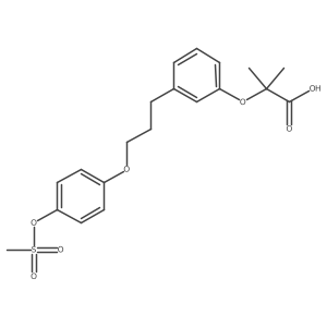 2-Methyl-2-[3-{3-(4-methanesulfonyloxyphenoxy)propyl}phenoxy]propanoic acid结构式