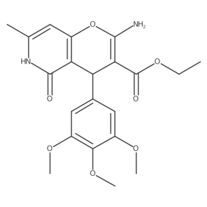 ethyl 2-amino-7-methyl-5-oxo-4-(3,4,5-trimethoxyphenyl)-5,6-dihydro-4H-pyrano[3,2-c]pyridine-3-carboxylate结构式