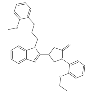 1-(2-ethoxyphenyl)-4-{1-[2-(2-methoxyphenoxy)ethyl]-1H-benzimidazol-2-yl}pyrrolidin-2-one结构式