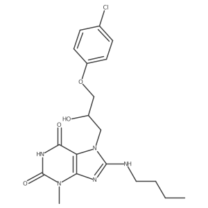 8-(butylamino)-7-(3-(4-chlorophenoxy)-2-hydroxypropyl)-3-methyl-1H-purine-2,6(3H,7H)-dione Structure